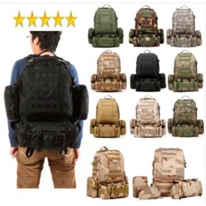 Mochila de Camping Militar Desmontable con Capacidad de 55L