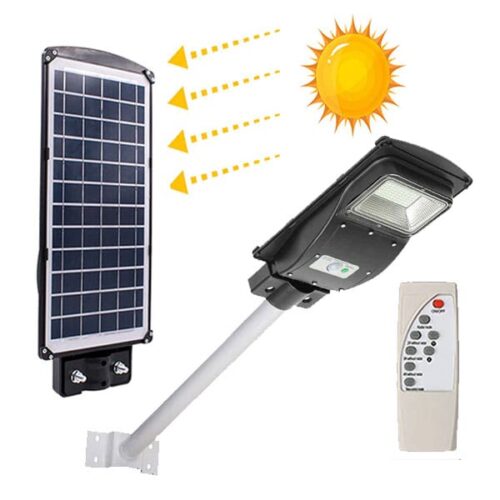 Foco Solar Led 30w Sensor Control Brazo Metalalico
