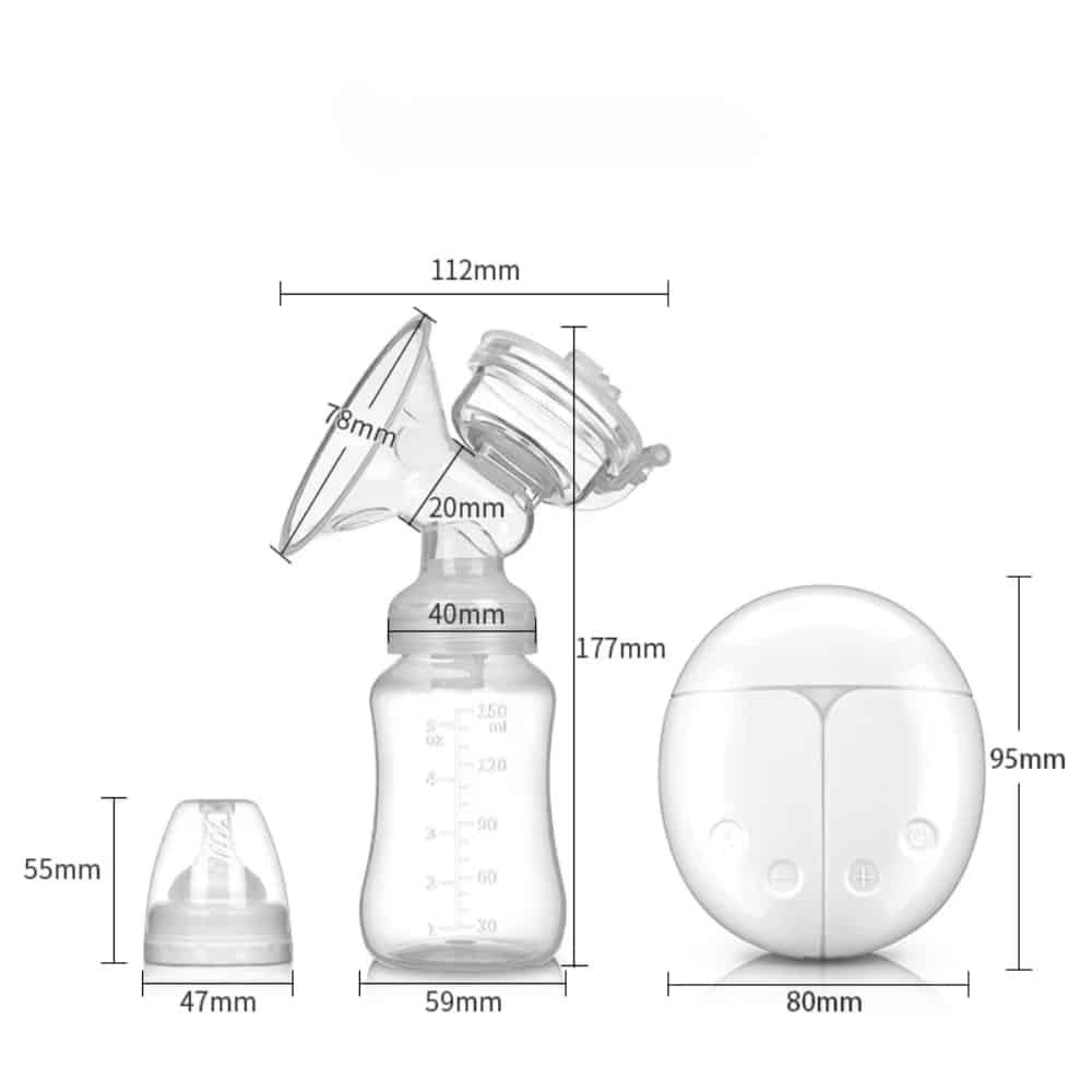 medidas Extractor Ordeñador Leche Maternal Doble