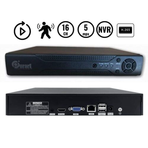 Nvr 16 Canales 5 Mpx Purare Technologic Camara Seguridad