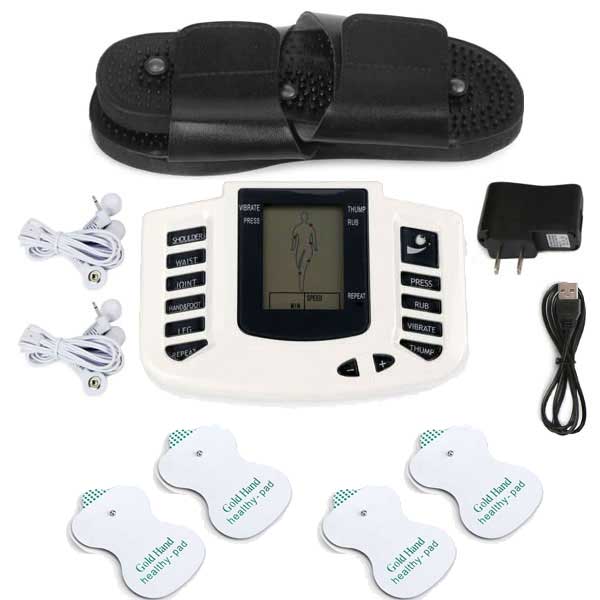 Electroestimulador Portatil Tens Masajeador 4 Parches