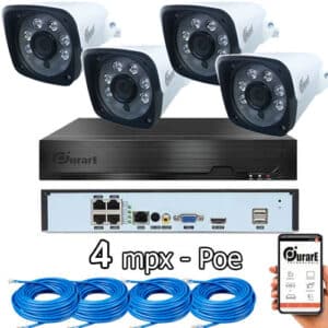 Kit 4 Camaras Seguridad 4 Mpx Poe Purare Technologic