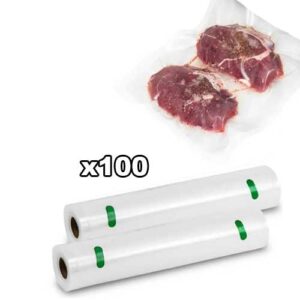 100 Bolsas Para Envasadora Al Vacio 28x35 cm