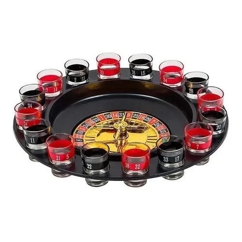 Juego Ruleta De Tragos Spin N Shot 16 Vasos De Vidrio