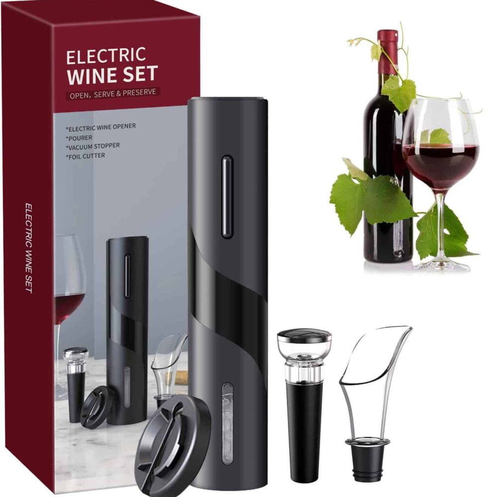 Destapador Sacacorchos De Vino Eléctrico Con Accesorios