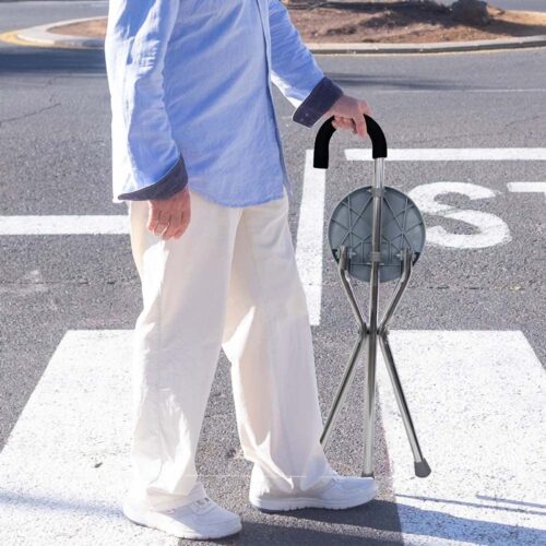 Baston 2 En 1 Plegable Con Asiento Super Livano Y Resistente