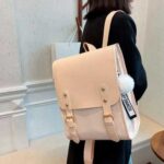 Mochila Bolso Ecocuero Dama Con Hebilla Y Compartimentos