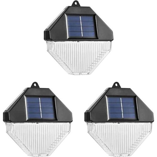 X3 Lámparas De Pared Con 3 Luces LED Solares Para Exteriores, Control Inteligente Fria