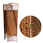 biombo separador ratán de 4 hojas resistente 180cm