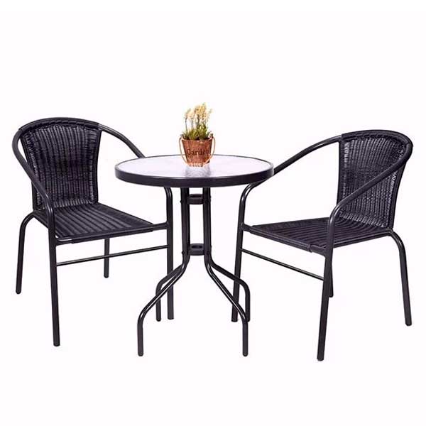 JUEGO DE MESA + 2 SILLAS RATTAN MAR-5253