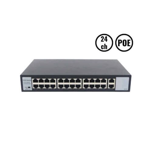 Switch Poe 24 Puertos Poe 1000mbps Purare Technologic