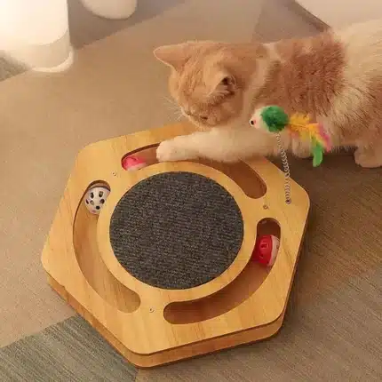 Juego Interactivo Para Gatos Rascador Raton Bola Resistente