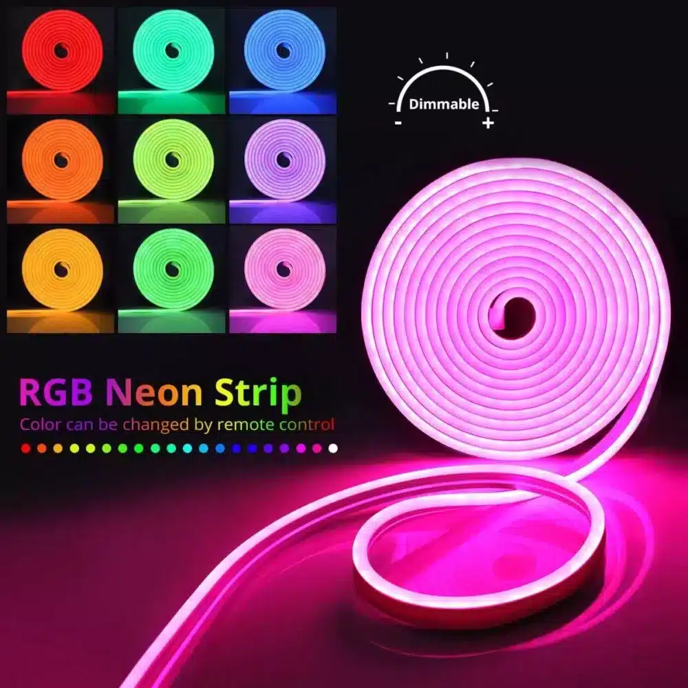 Tira De Luces Neon Rgb Con Control 5mts Dimerizable