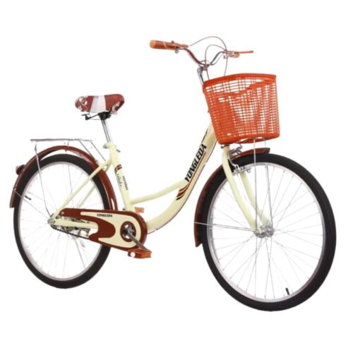 Bicicleta De Paseo Con Canasto Rodado 24 Asiento Comodo