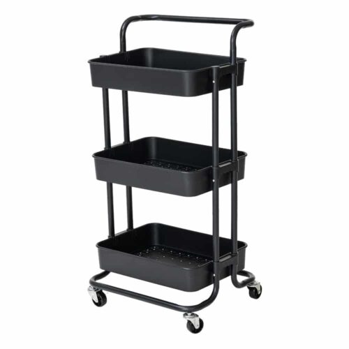 Carrito De 3 Niveles De Plástico Para Baños Cocina Con Ruedas