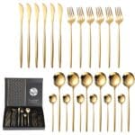 Set de 24 cubiertos de acero inoxidable modernos