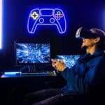 Cartel neon led colgado en pared