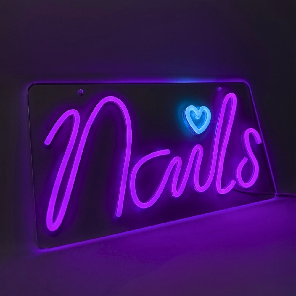 MAR-7082 (2) Cartel luminoso neon nails en acrilico