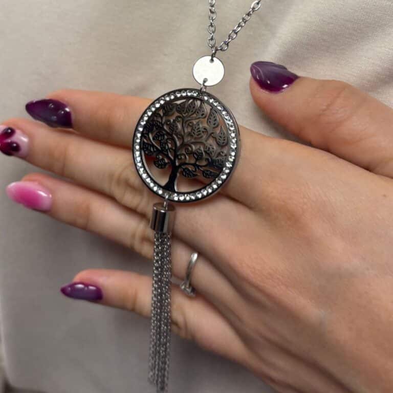 Collar Moderno Arbol de la Vida Acero Quirúrgico 30cm