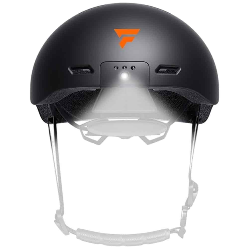 Casco con luz y camara color negro