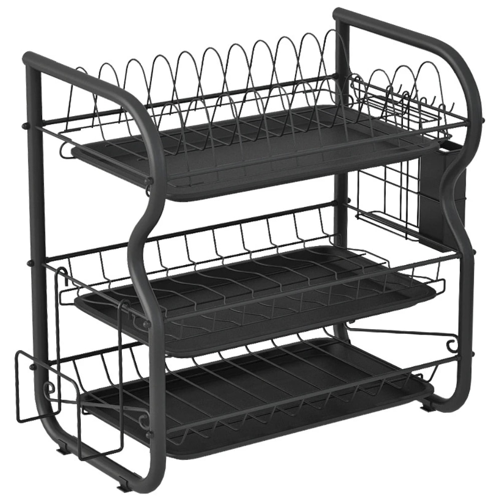 MAR-5845 Escurridor de Acero Negro 3 Pisos