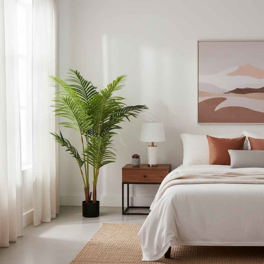 Planta Artificial Tropical Hiper Realista 120cm Verde Permanente para Decoracion Interior Colores Vibrantes