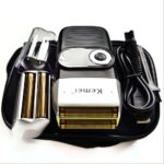 Afeitadora Kemei Km 2026 Negra Recargable Con Cabezal Triple Y Cuchillas De Acero Inoxidable