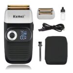 Afeitadora Kemei Km 2026 Negra Recargable Con Cabezal Triple