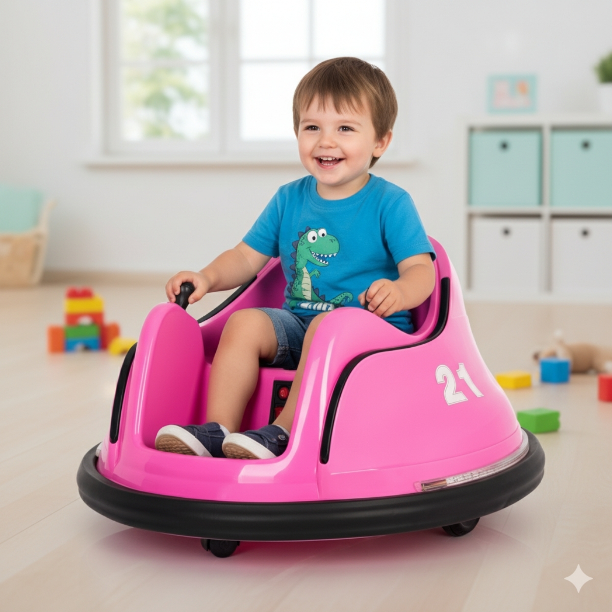 Auto chocador rojo con luz