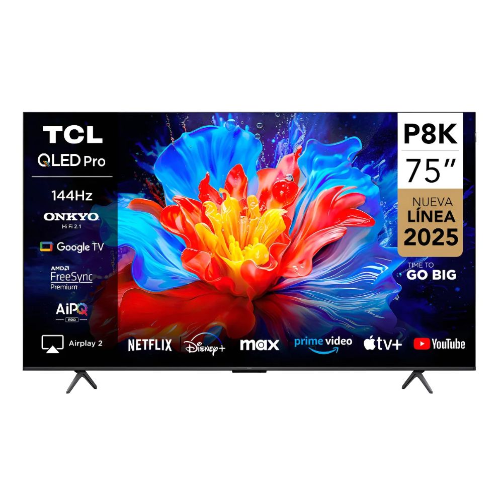 Smart Tv Tcl 75p8k Qled 75 4k Uhd 144hz Hdr10 Google Tv