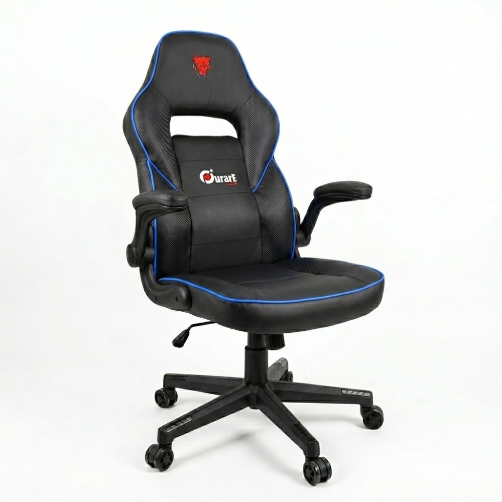 Silla Gamer Reforzada Hasta 250Kg Reclinable Ergonómica Ecocuero Con Apoyabrazos Rebatible Color Azul