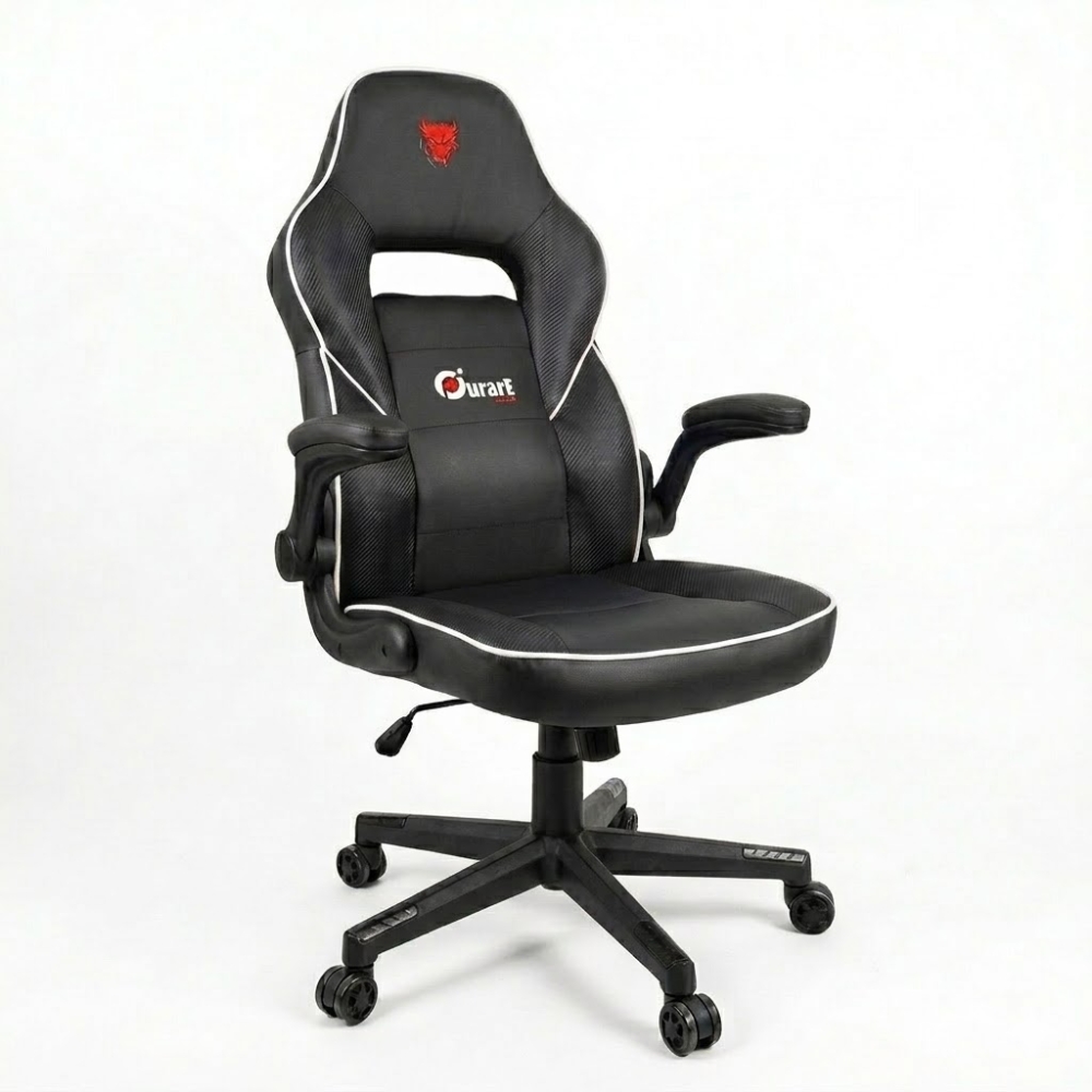 Silla Gamer Reforzada Hasta 250Kg Reclinable Ergonómica Ecocuero Con Apoyabrazos Rebatible Color Blanco