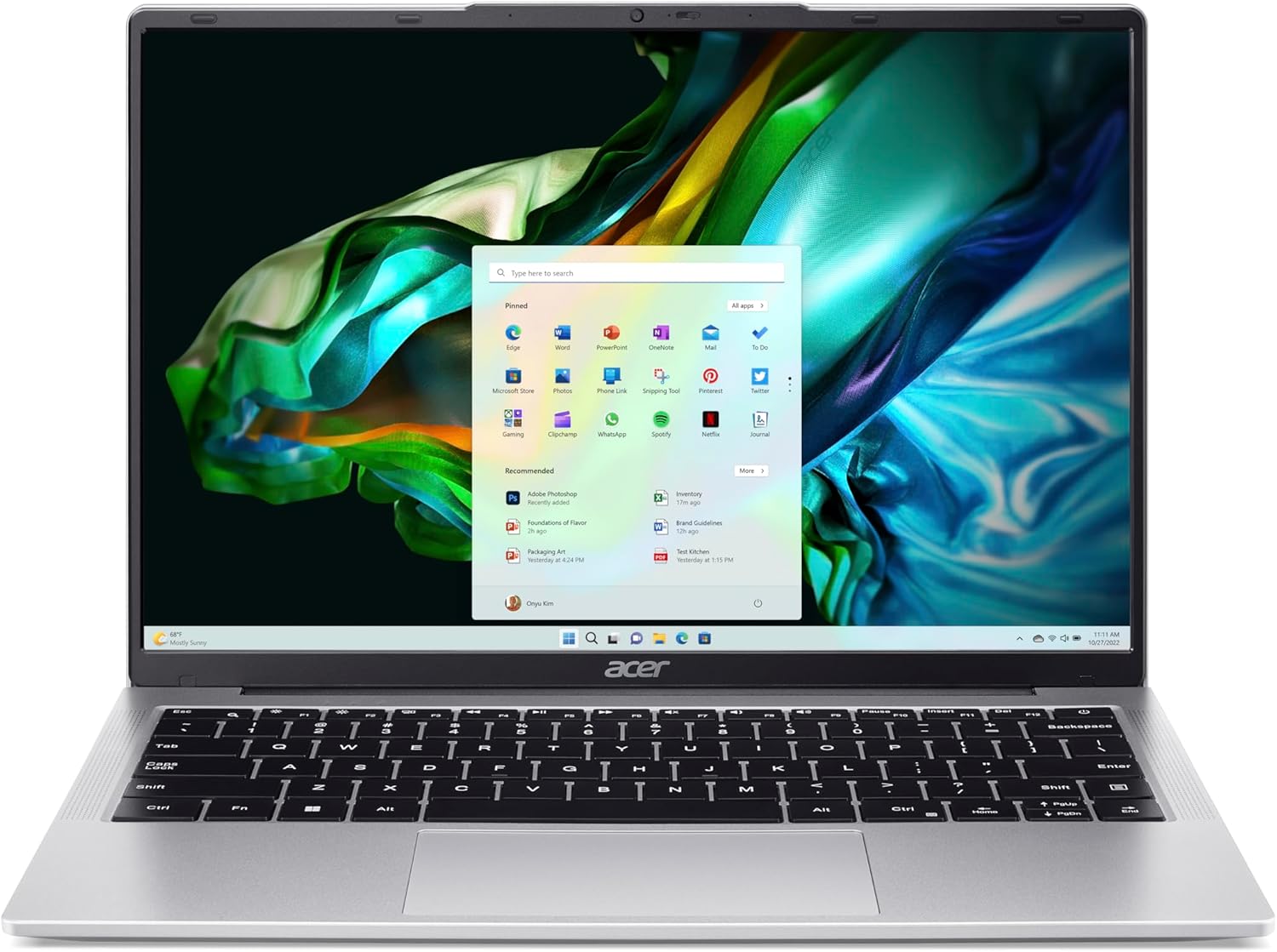 Notebook Acer Laptop Acer AL14-32P-374T 14″ Memoria Ram 8 GB Disco SSD 512 GB Intel® i3 N355 Intel Graphics 8GB de Ram