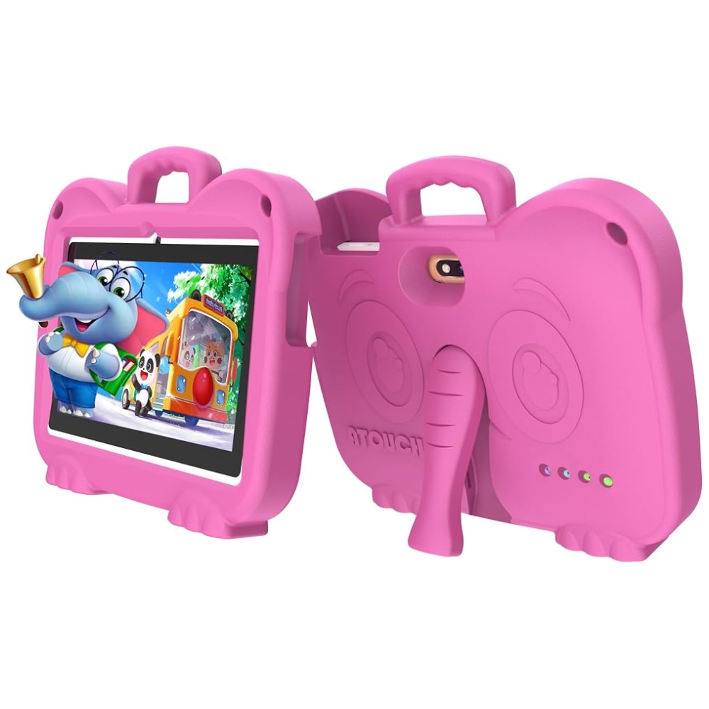 Tablet Infantil ATouch KT4 Lite Android 16 8GB 256GB Con Funda Goma EVA 7 Pulgadas Rosada
